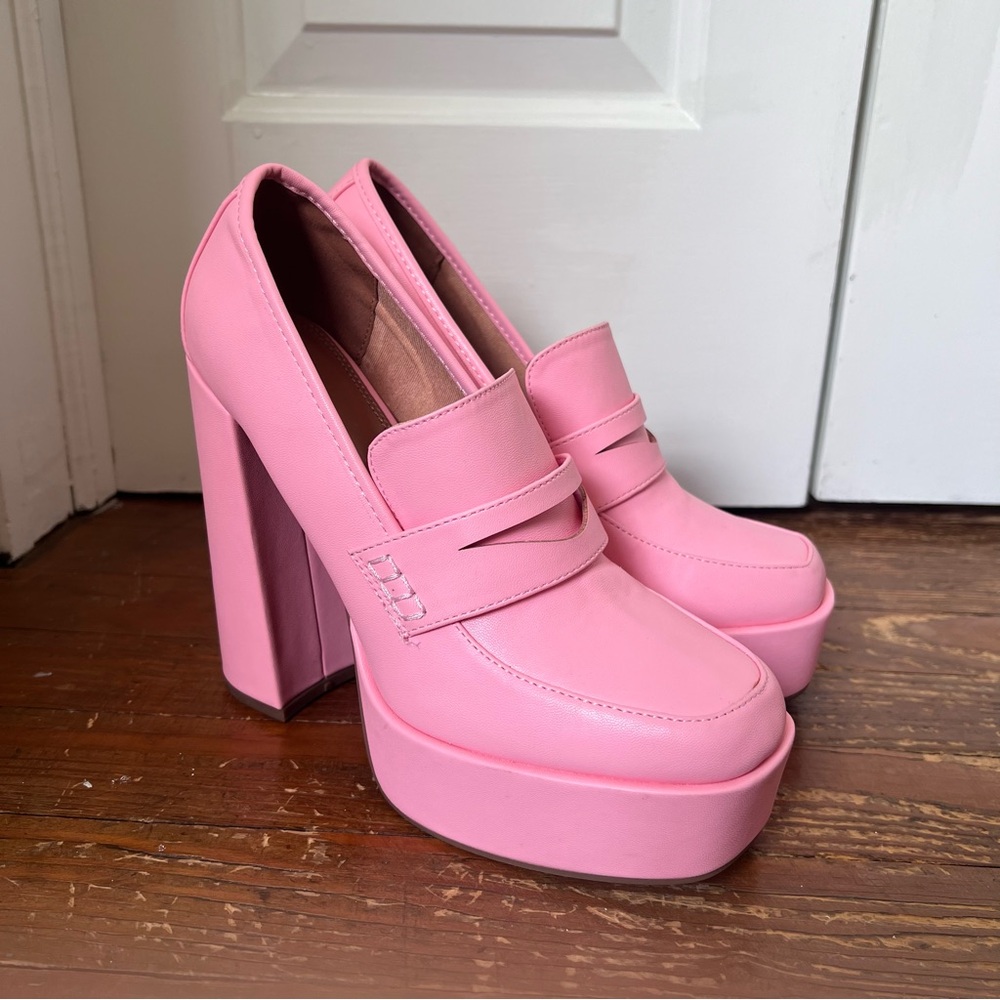 ASOS Pink Platform Loafers